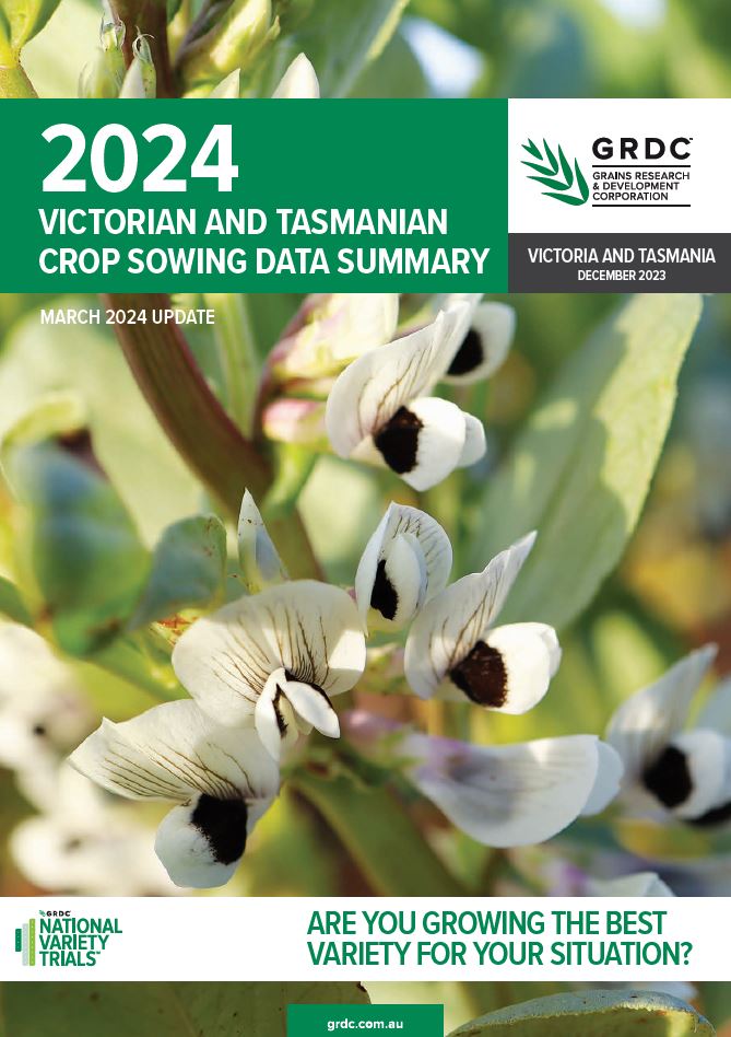 Victorian and Tasmanian Crop Sowing Guide Data Summary